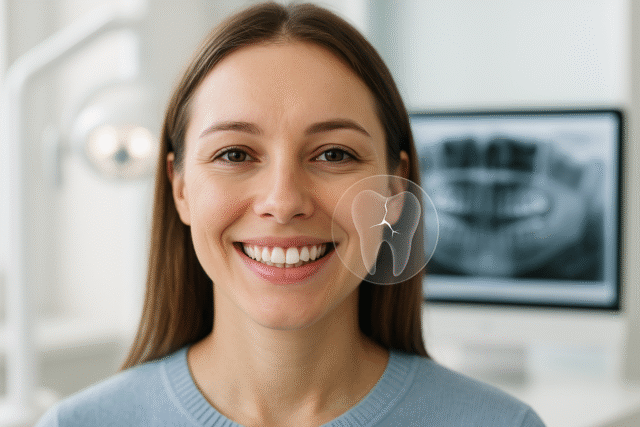 Smiling patient at Sanjay Kalra Dental Clinic Panchkula after cracked tooth treatment and recovery
